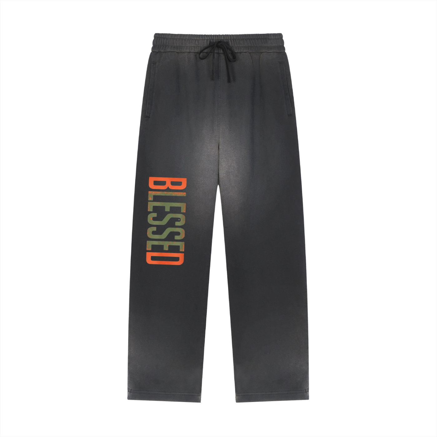 Re-Build Blessed Sun Fade Raw Edge Straight-Leg Sweatpants