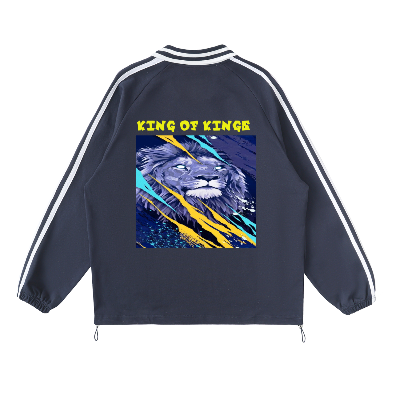 Re-Build Kings Of Kings Striped Lapel Collar Sweatshirt