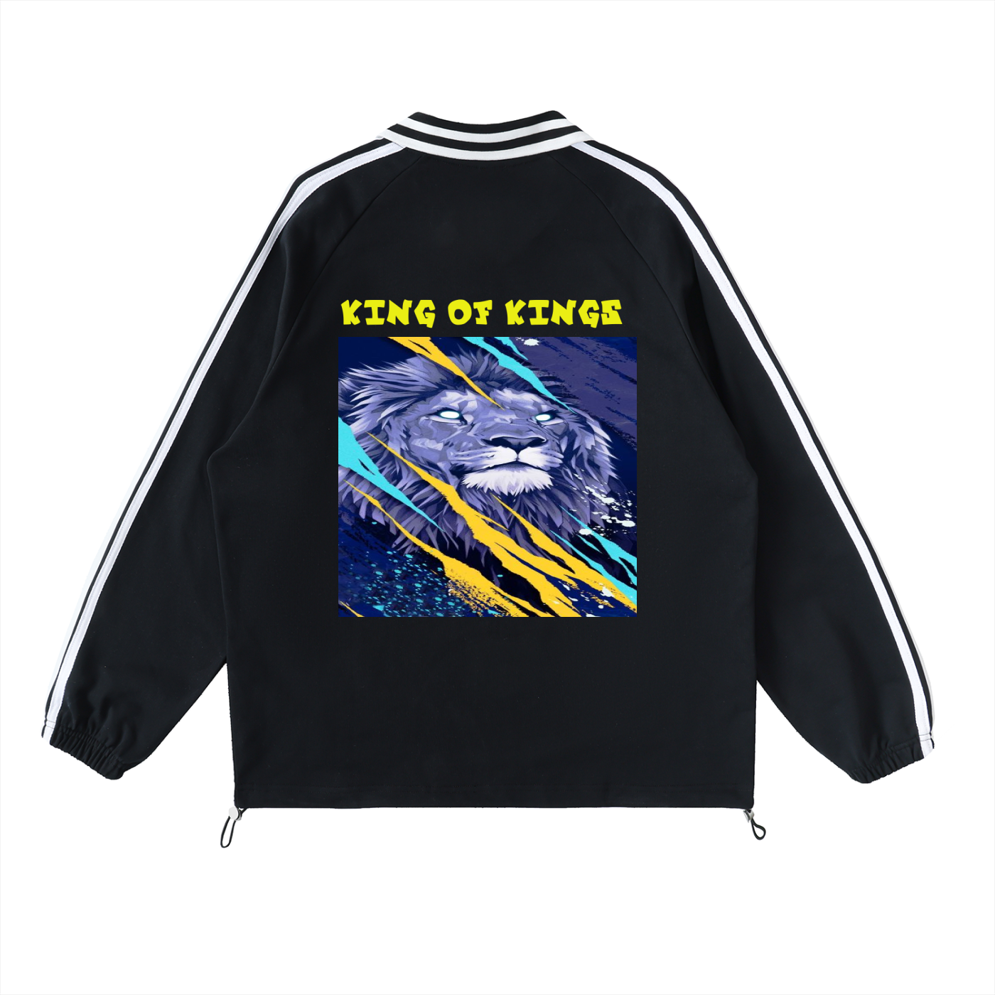 Re-Build Kings Of Kings Striped Lapel Collar Sweatshirt