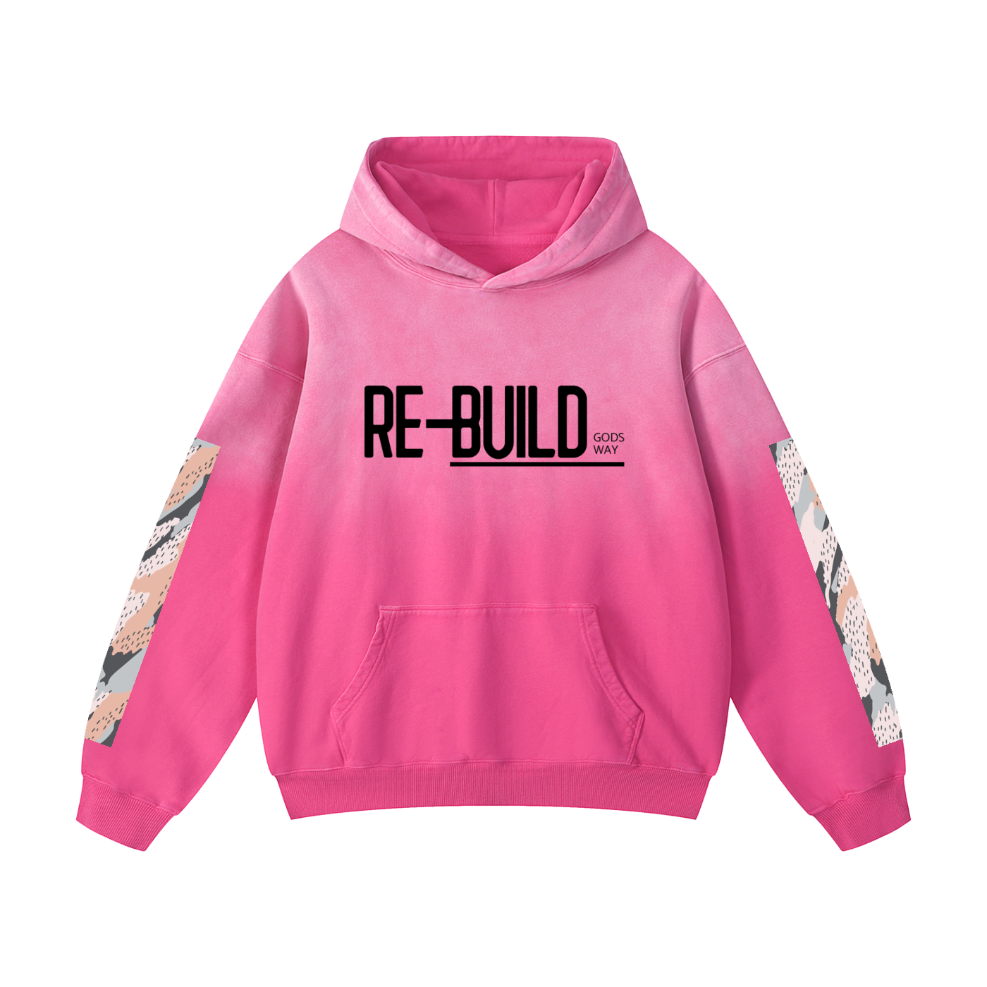 Re-Build His Love Never Fails Heavyweight Sunfade Oversized Hoodie