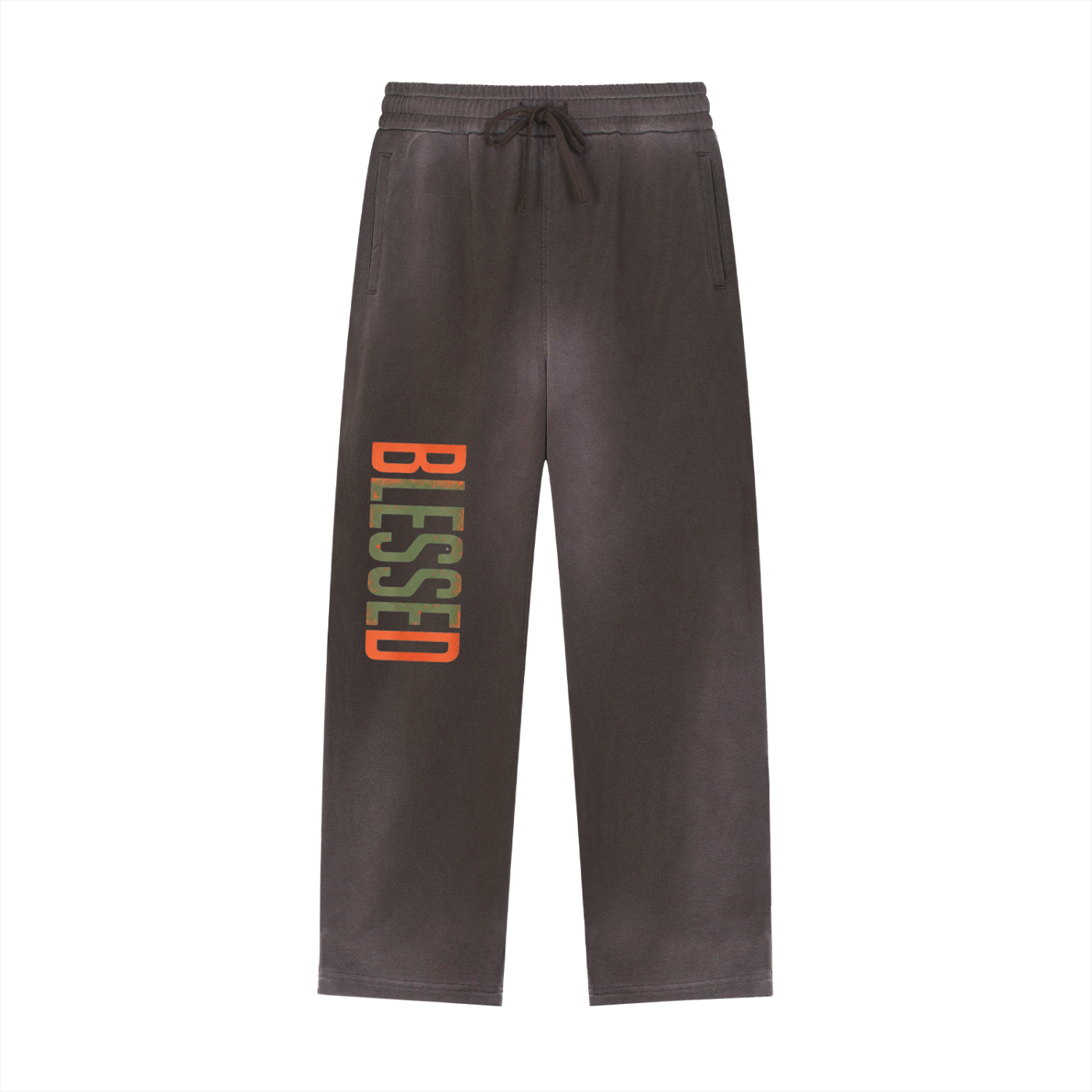 Re-Build Blessed Sun Fade Raw Edge Straight-Leg Sweatpants