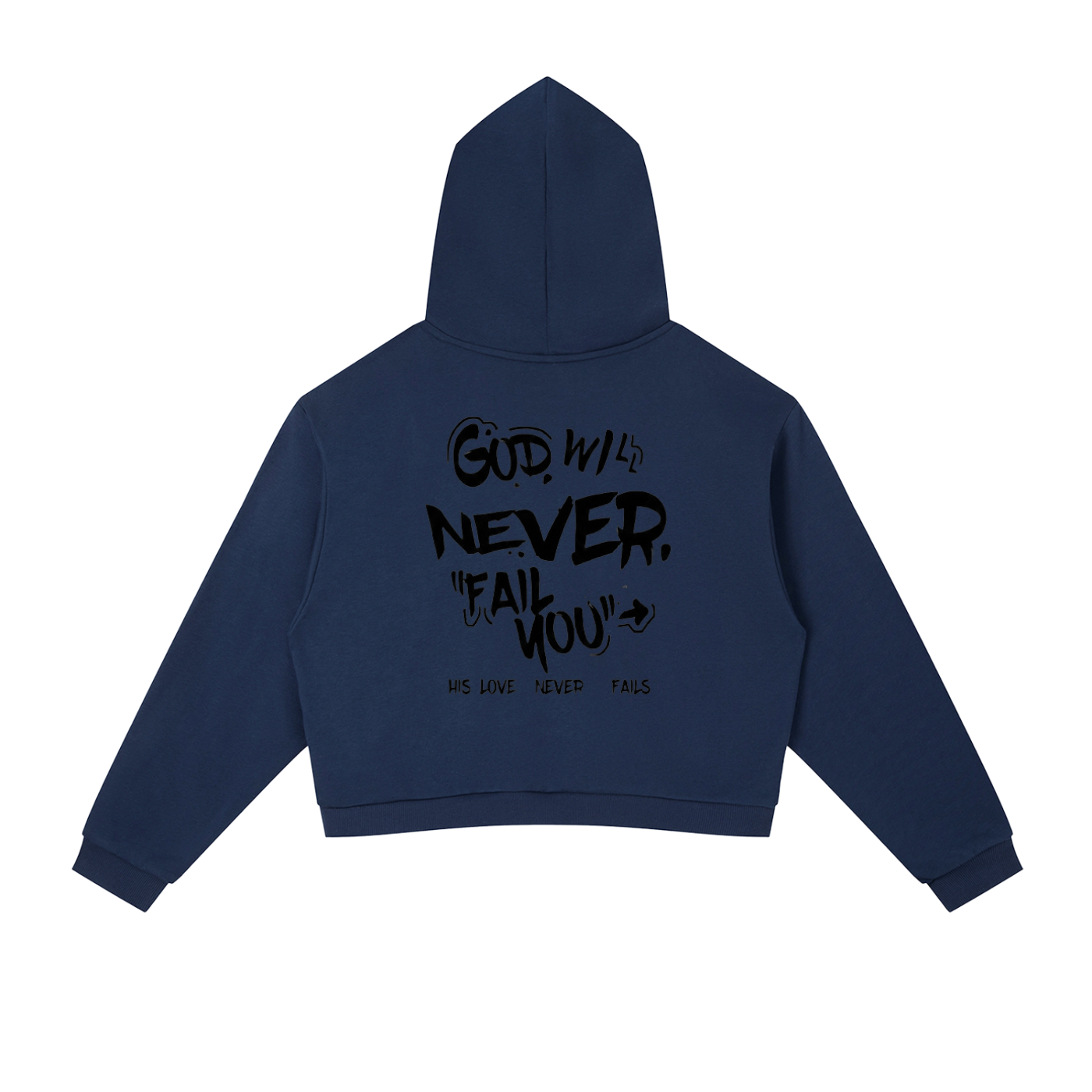 Re-Build God Will Never Fail You Stripe Cropped Hoodie