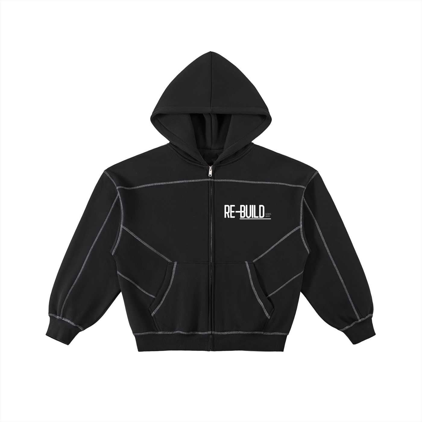 I'm The Future Re-Build-Stitched Boxy Fleece Zip Hoodie