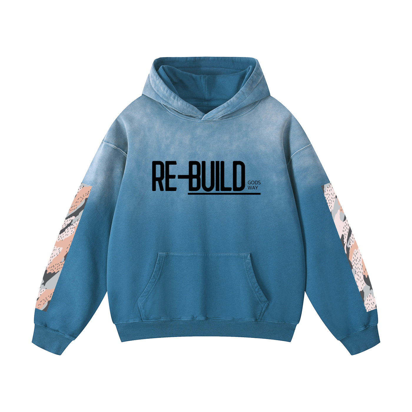 Re-Build His Love Never Fails Heavyweight Sunfade Oversized Hoodie