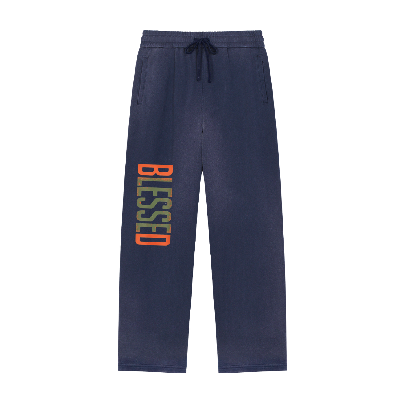 Re-Build Blessed Sun Fade Raw Edge Straight-Leg Sweatpants