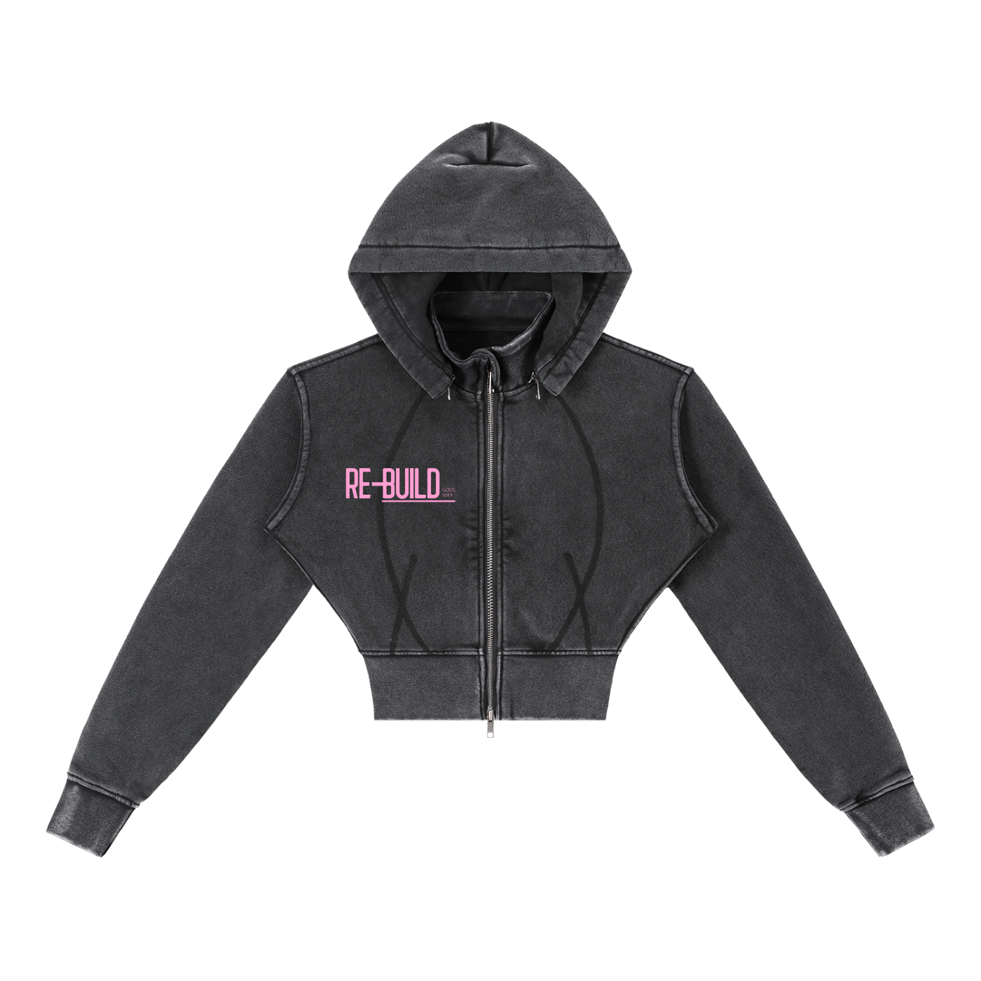 She Can't Fall Vintage Washed Cropped Fleece Hoodie