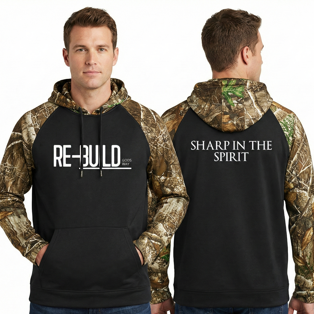RE-BUILD SHARP IN THE SPIRIT OUTDOORS HOODIE