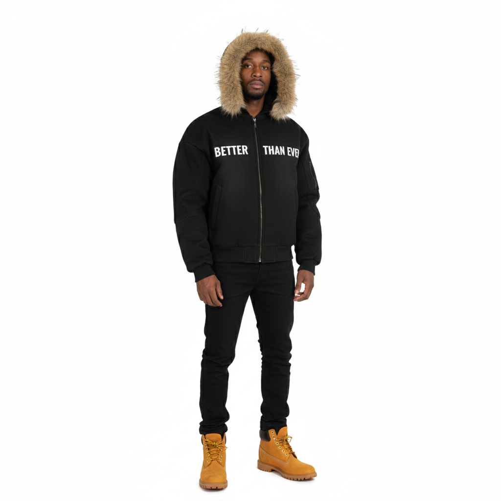 Better Than Ever Sun Fade Boxy Detachable Fur Hoodie