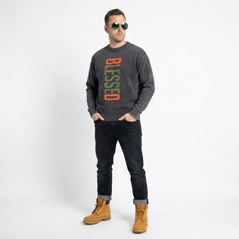 Re-Build Blessed Mineral Wash Oversized Sweater