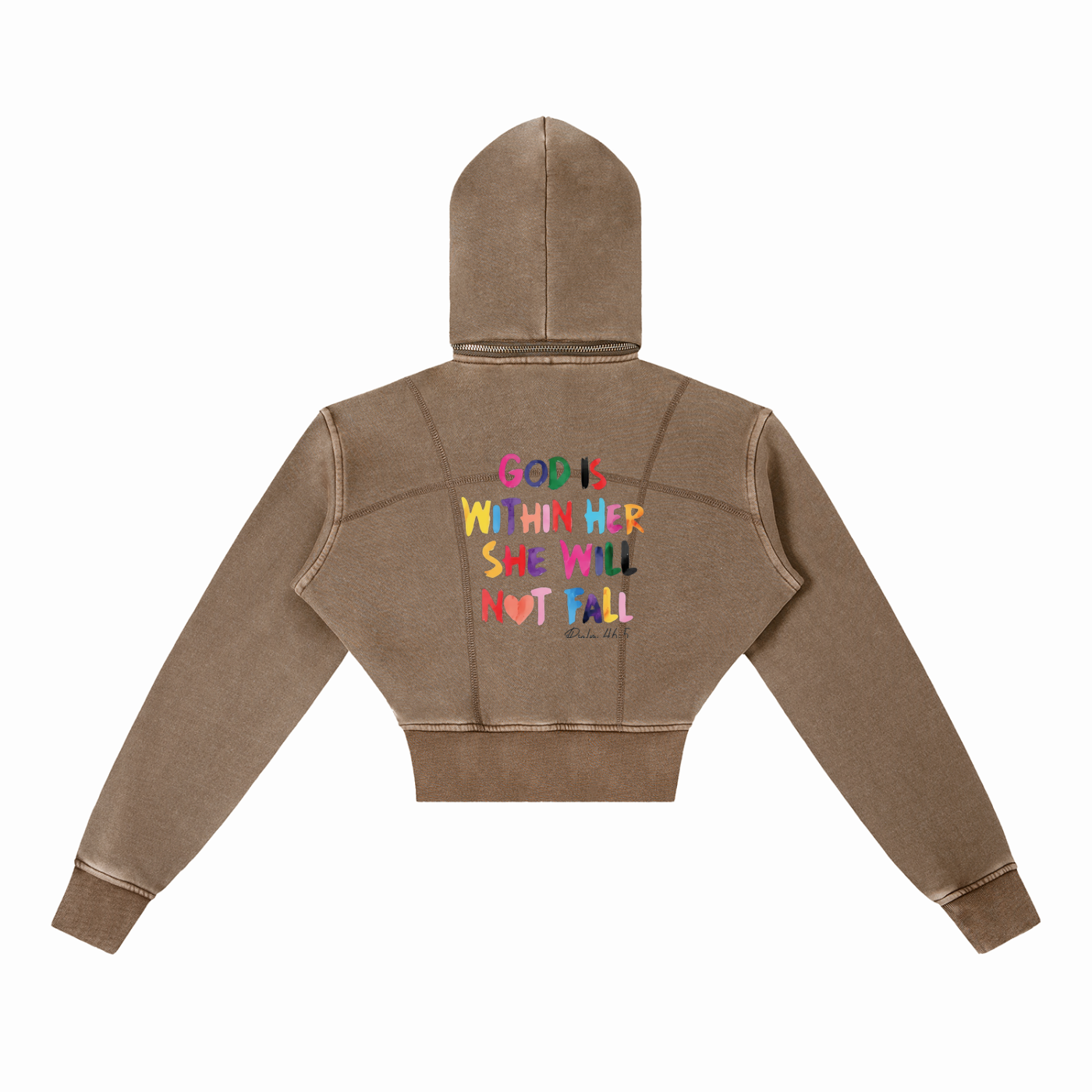 She Can't Fall Vintage Washed Cropped Fleece Hoodie