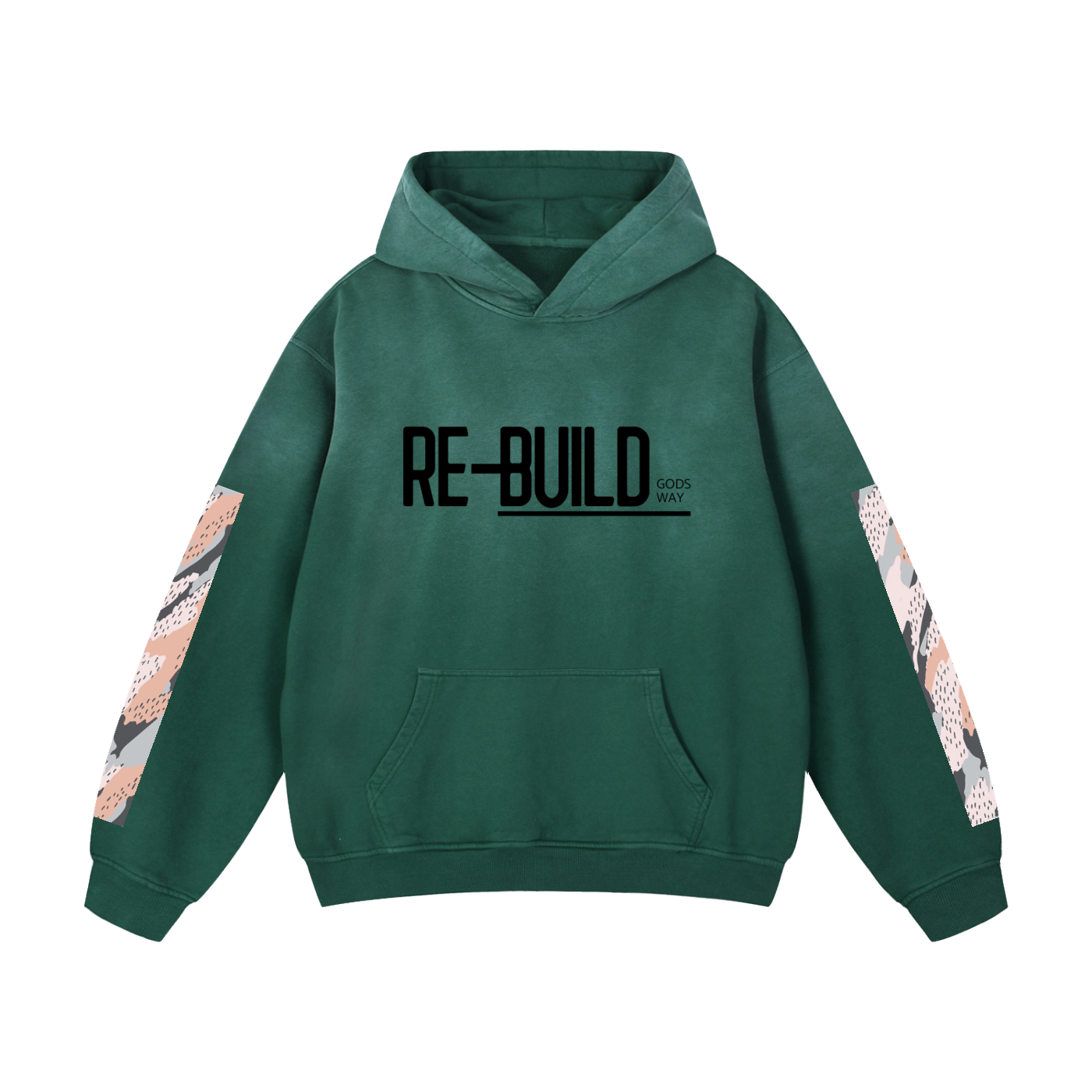 Re-Build His Love Never Fails Heavyweight Sunfade Oversized Hoodie