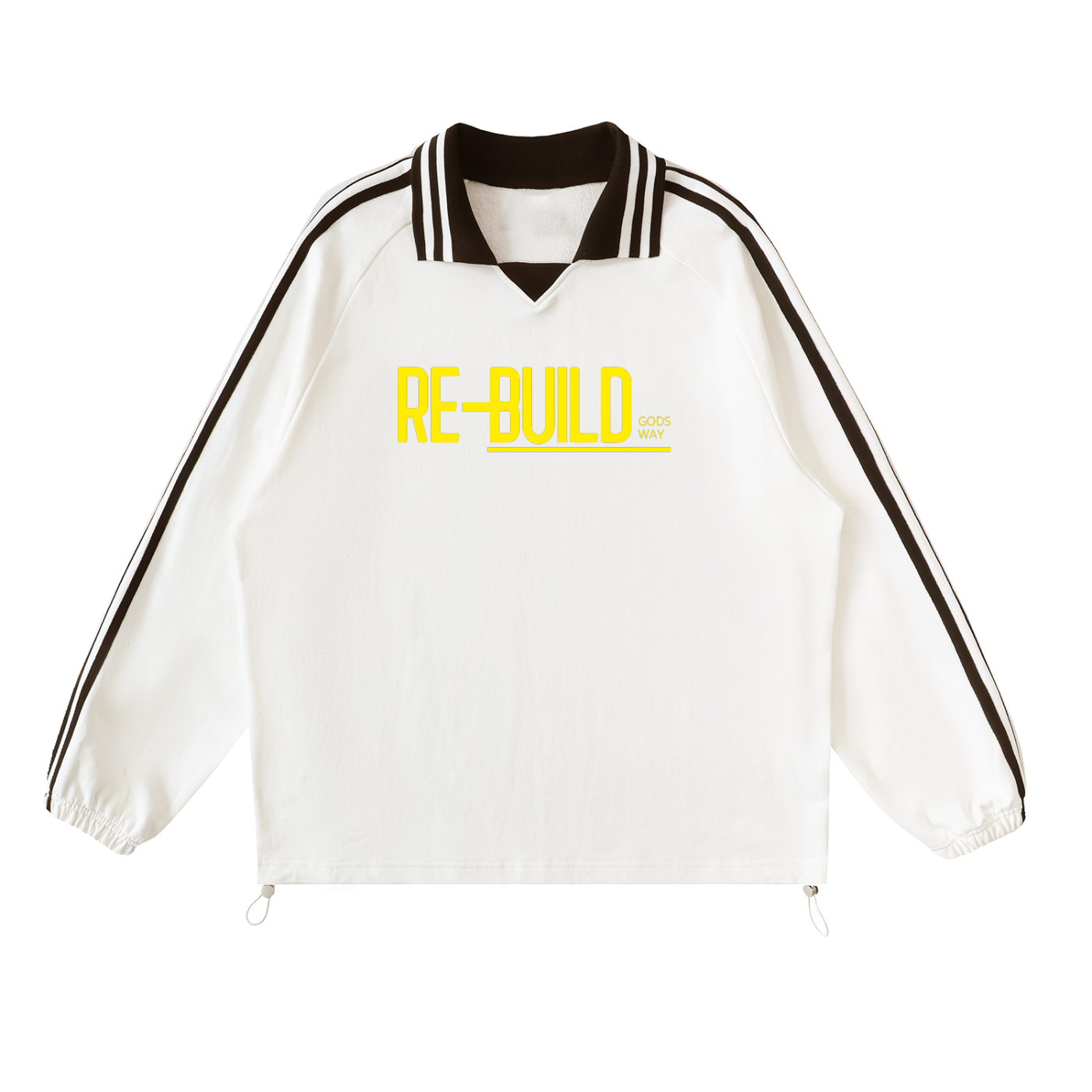 Re-Build Kings Of Kings Striped Lapel Collar Sweatshirt