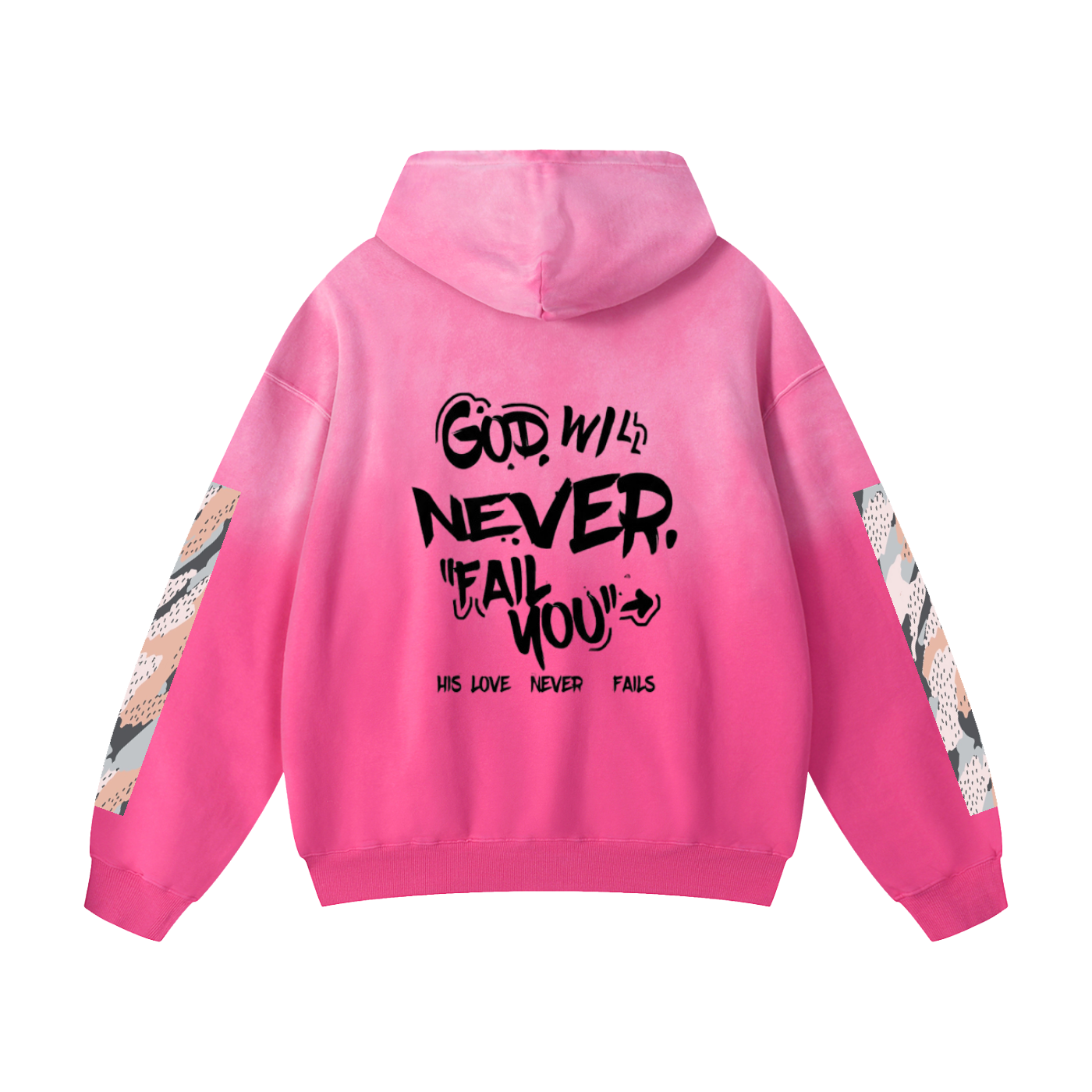 Re-Build His Love Never Fails Heavyweight Sunfade Oversized Hoodie