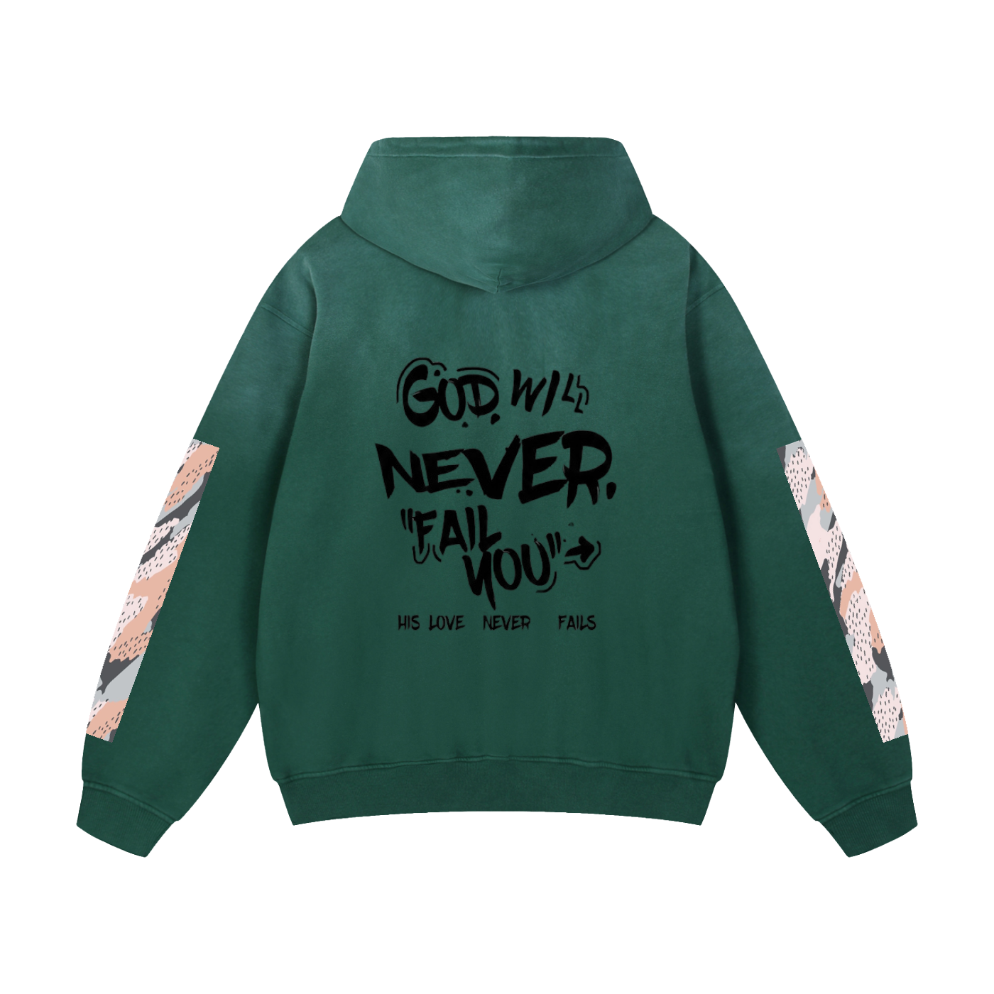 Re-Build His Love Never Fails Heavyweight Sunfade Oversized Hoodie