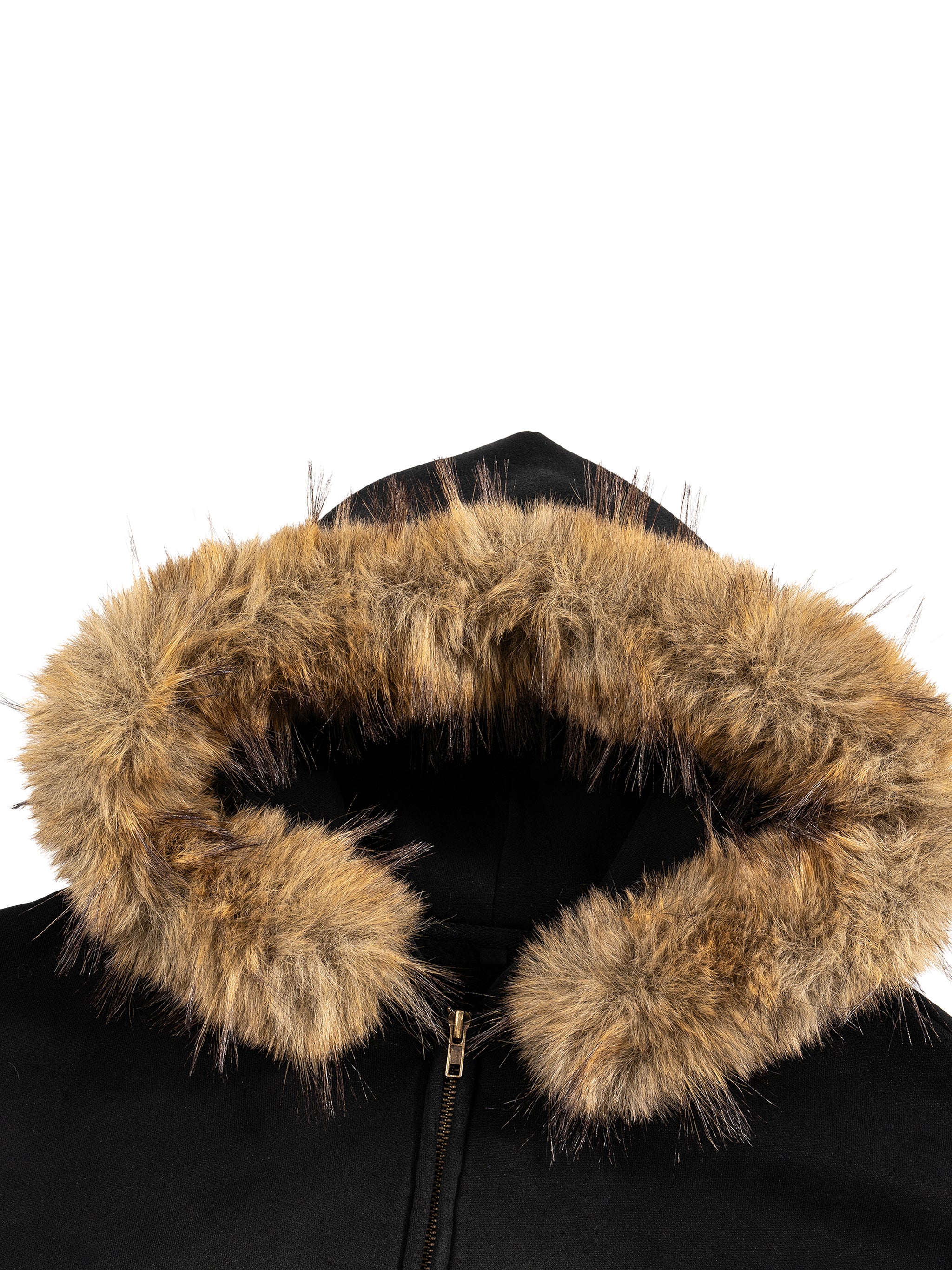 Better Than Ever Sun Fade Boxy Detachable Fur Hoodie